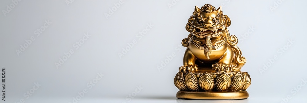 custom made wallpaper toronto digitalA golden figurine of the Chinese zodiac animal for the year, prominently displayed at the center of a white background