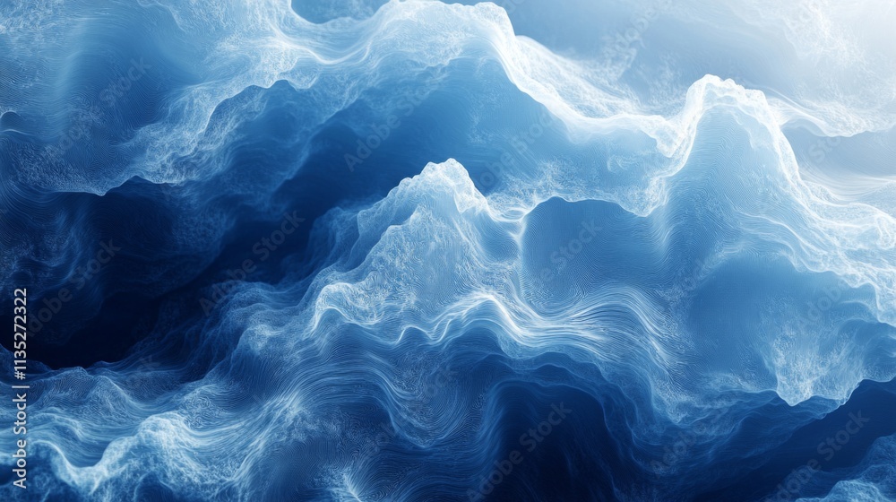 Obraz premium Abstract Blue Wave Landscape