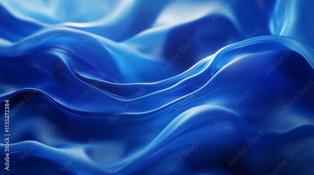 Obraz premium Abstract Blue Silk Waves
