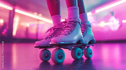 Roller skates illustration. Retro roller skates. 90s fashion. Disco style. 90s style vector. 1990s trendy illustration. Nostalgia for the 90s.