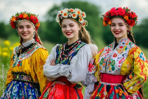 Vibrant Traditional Costumes of Women photo