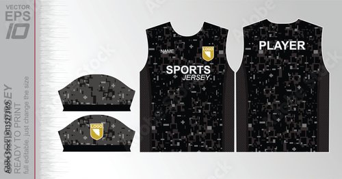Modern ready-to-print jersey design with dynamic lines and vibrant colors. Perfect for football, basketball, cycling, or sportswear. High-quality, customizable vector file for instant printing.
