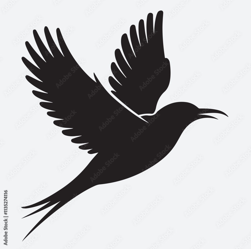 Obraz premium A bird silhouette vector art illustration , bird in the sky