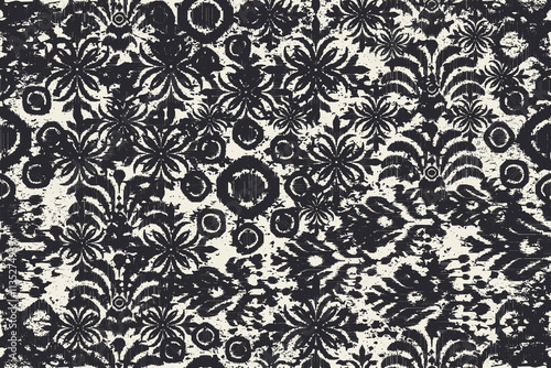 Motifs Ikat floral paisley embroidery background.geometric ethnic oriental pattern traditional.Aztec-style abstract vector illustration. Design for texture, fabric, clothing,wrapping, decoration