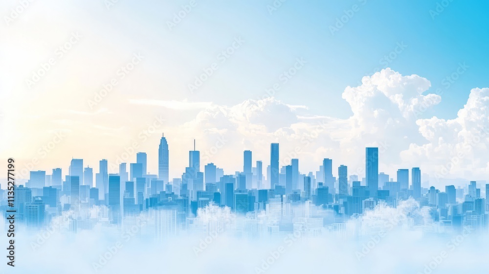 A serene skyline view with clouds and a blue sky, suggesting tranquility. A serene skyline view with clouds and a blue sky, suggesting tranquility.