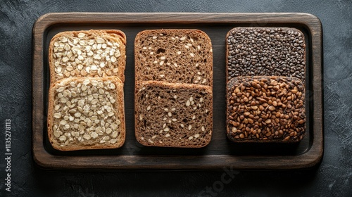 Sliced bread on wooden board showcasing fresh, soft texture in a simple kitch...