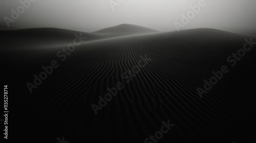 Soft contours of dark sand create elegant forms against subtle lighting