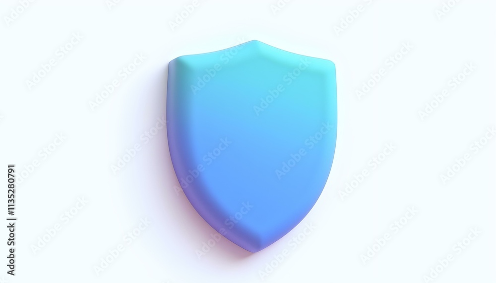 3D render of a shield icon, designed with a glossy finish and a blue gradient, isolated on a white background create with ai 3D render of a shield icon, designed with a glossy finish and a blue gradient, isolated on a white background create with ai