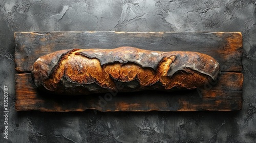 Sliced bread on wooden board showcasing fresh, soft texture in a simple kitch...