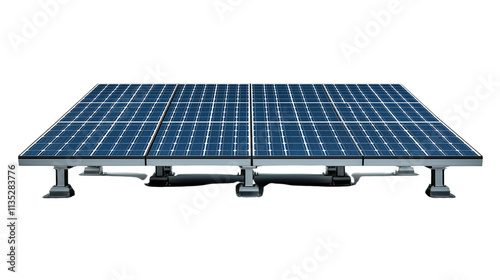 A solar panel on an aluminum rack transparent