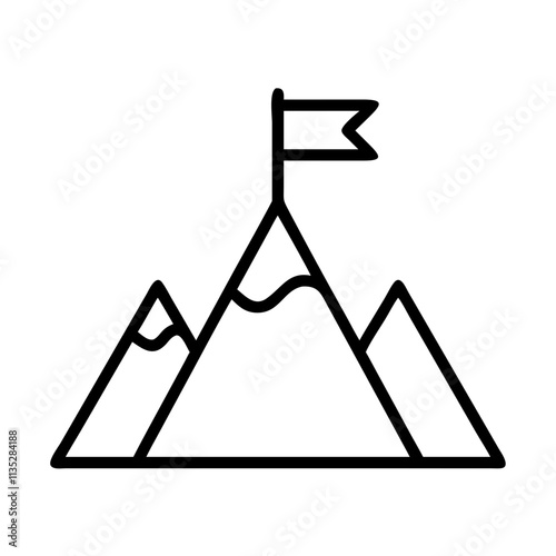 Icon of a Mountain Peak with Flag