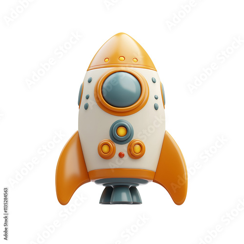 Cute rocket icon simple design transparent background