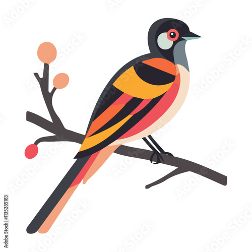 Flat vector trogon, isolated on a white background.
