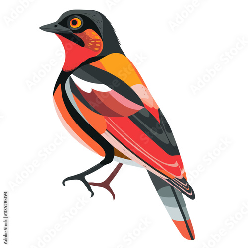 Flat vector trogon, isolated on a white background.