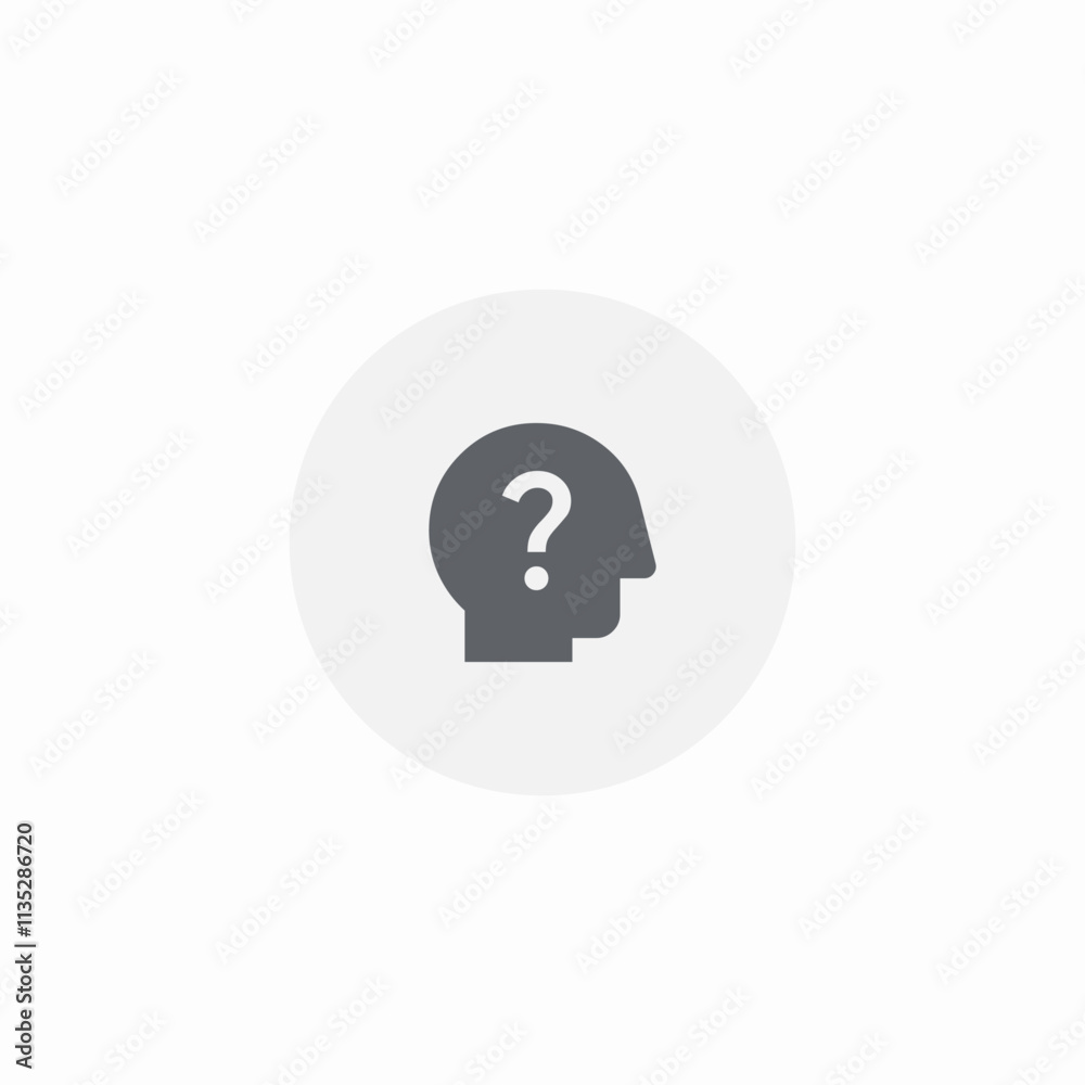 head question button icon sign vector head question button icon sign vector