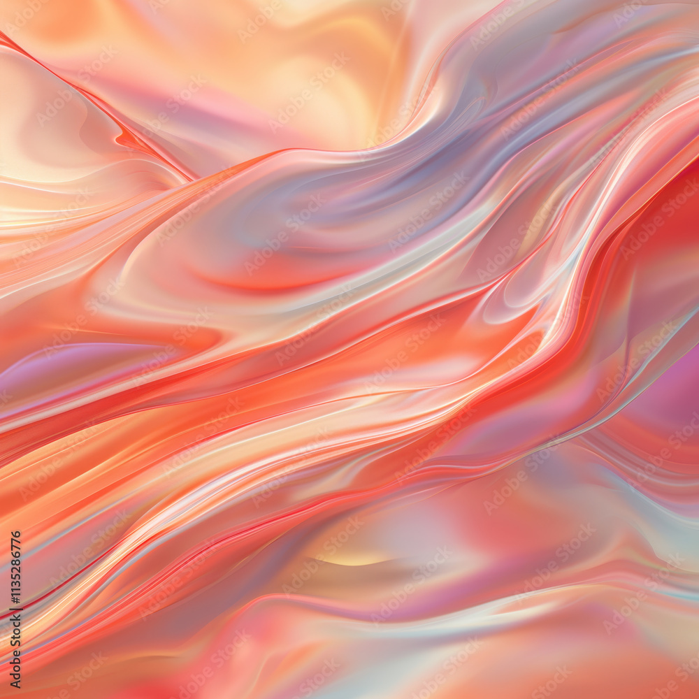 Obraz premium Dynamic flowing colors blend harmoniously, creating a serene atmosphere with a sense of movement and depth