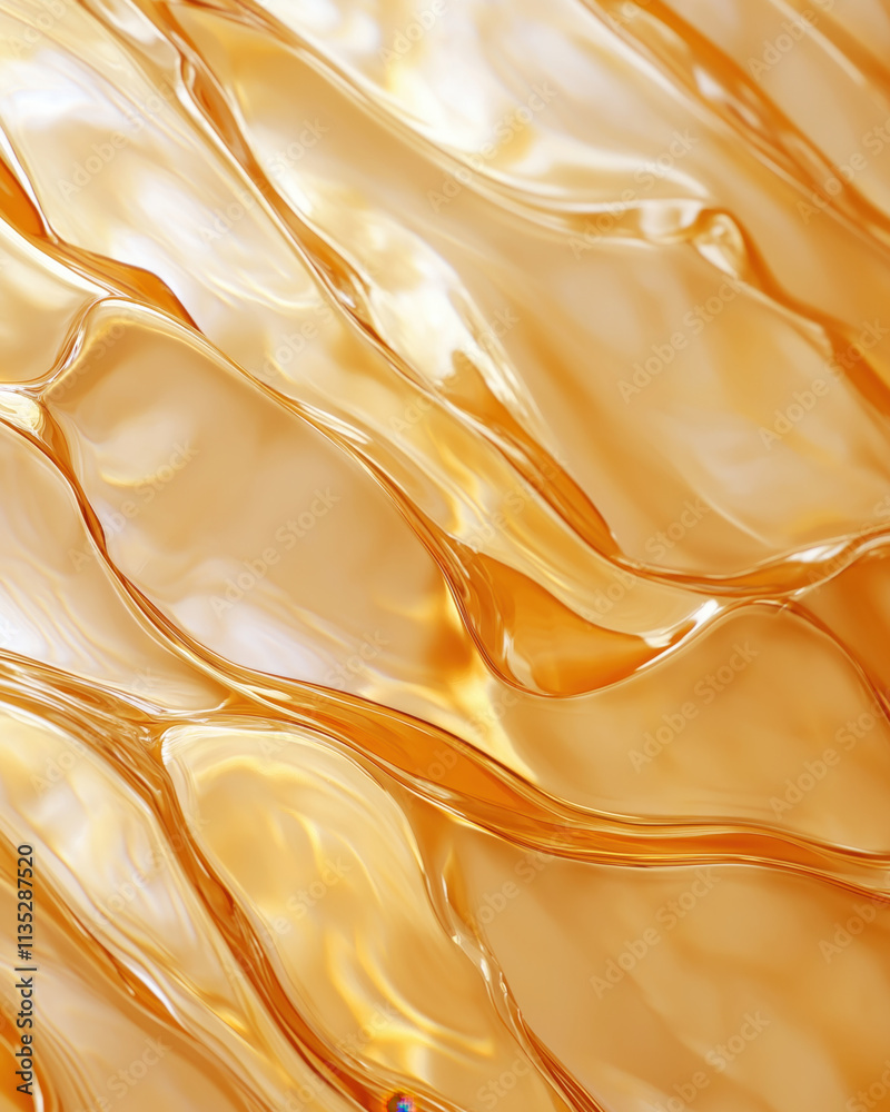 Fototapeta premium Curved golden textures create a fluid look, highlighting light and shadow in an abstract style