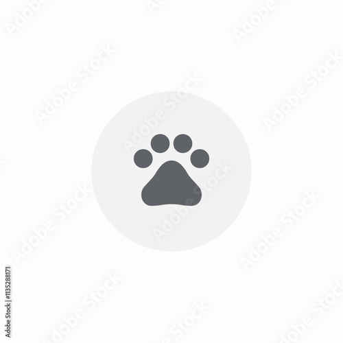 pet paw button icon sign vector