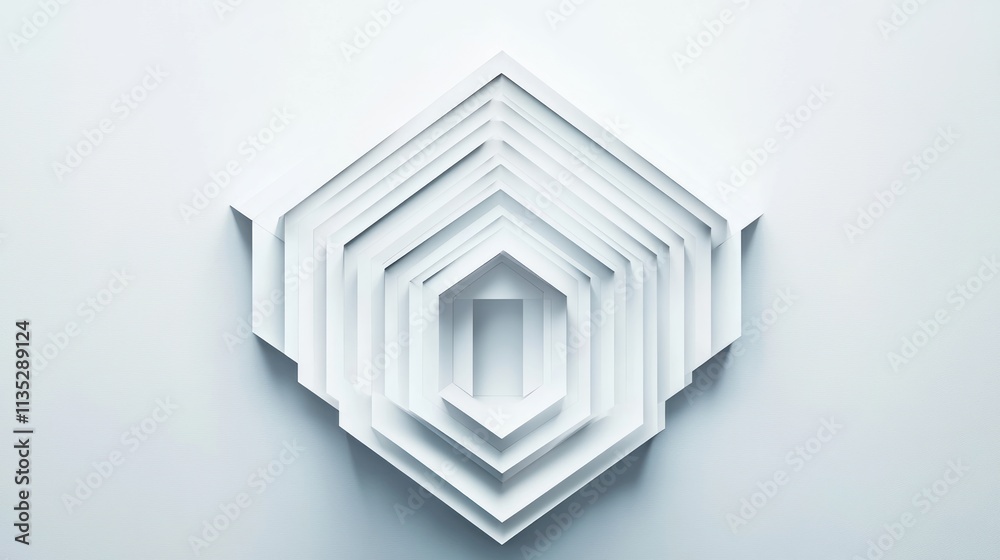 Abstract White Hexagonal Structure: A Modern Geometric Design Abstract White Hexagonal Structure: A Modern Geometric Design