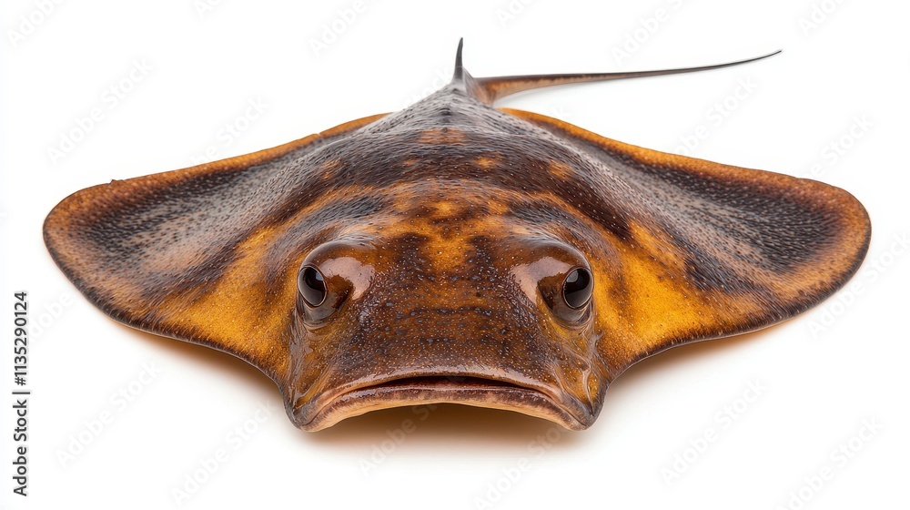 Golden Stingray Close-Up Studio Shot on White Background Golden Stingray Close-Up Studio Shot on White Background