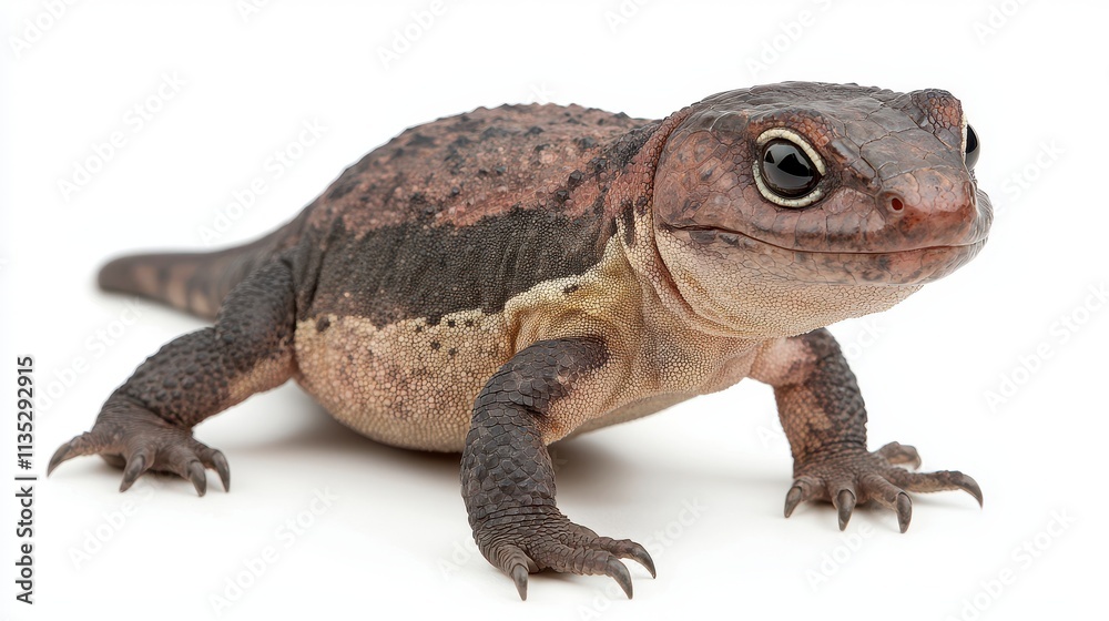 Closeup of a Small Brown Lizard on White Background Closeup of a Small Brown Lizard on White Background