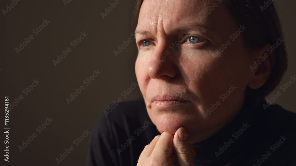 Portrait of contemplative female philosopher, thinking and planning, 4K Portrait of contemplative female philosopher, thinking and planning, 4K
