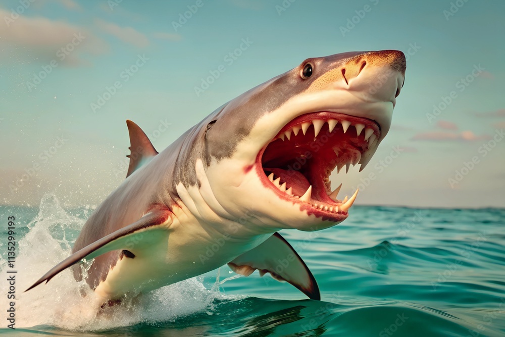 Naklejka premium great white shark