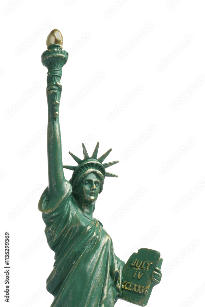 Fototapeta premium Statue of Liberty isolated on white. Symbol of freedom