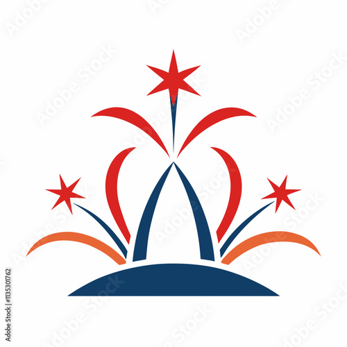 wedding organisation logo about fireworks,White background