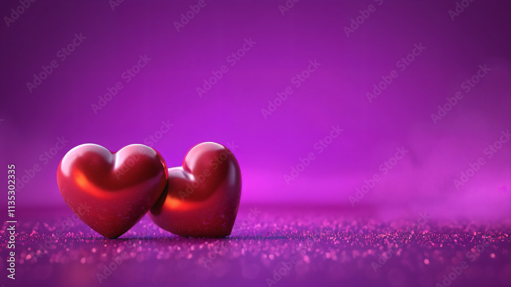 Obraz premium two hearts on a purple