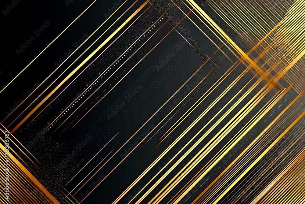 Abstract dark geometric background featuring glowing golden lines and sparkles, creating a modern, futuristic, and elegant design. Abstract dark geometric background featuring glowing golden lines and sparkles, creating a modern, futuristic, and elegant design.