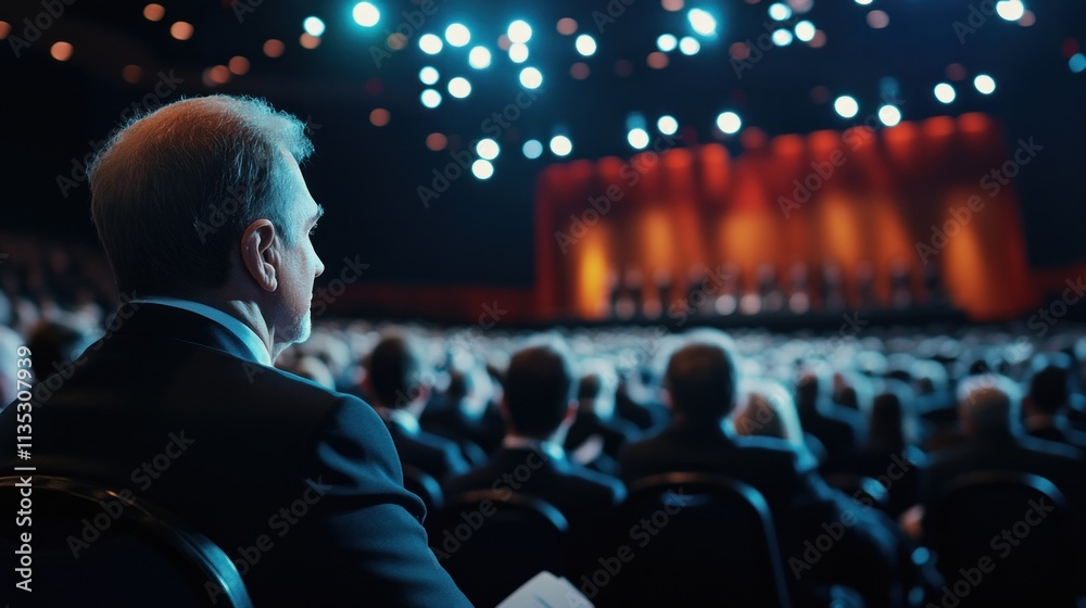 Attentive Audience Member at a Grand Conference Attentive Audience Member at a Grand Conference