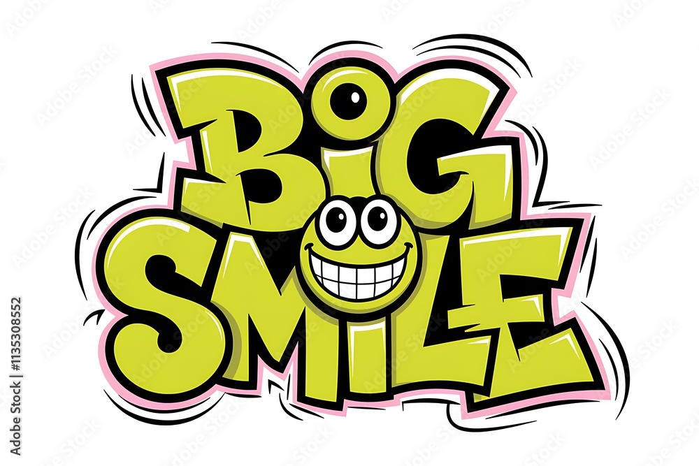 Big Smile Graphic Design Featuring A Cartoon Face Big Smile Graphic Design Featuring A Cartoon Face