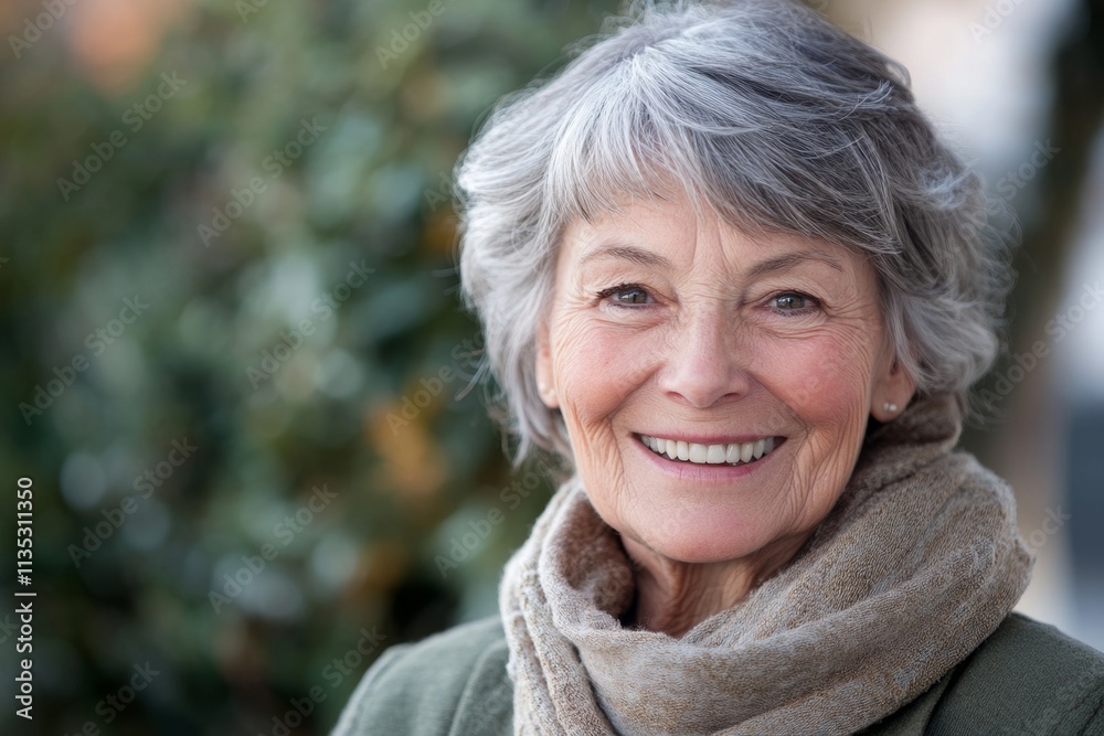 Smiling Senior Woman Outdoors Smiling Senior Woman Outdoors