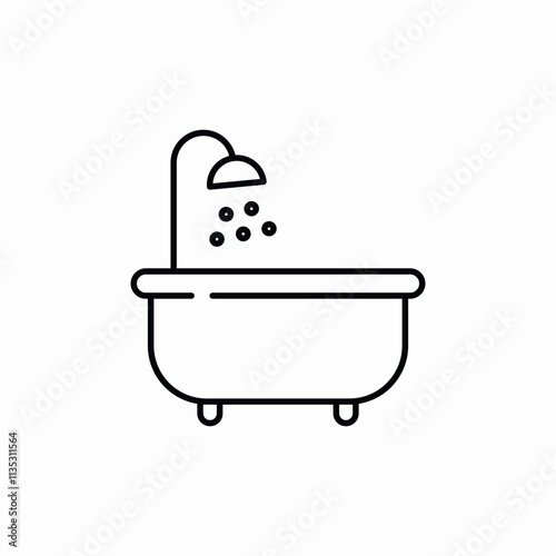 bathtub shower icon sign vector
