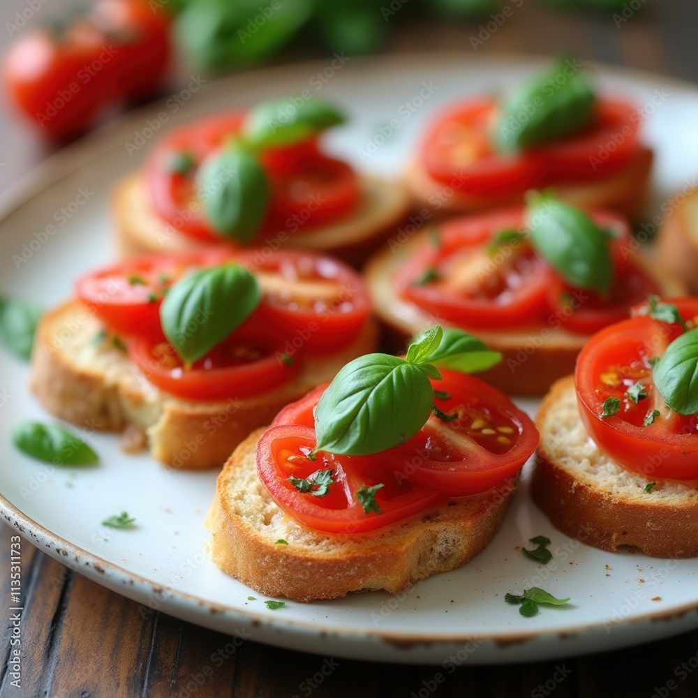 omato and Basil Bruschetta omato and Basil Bruschetta