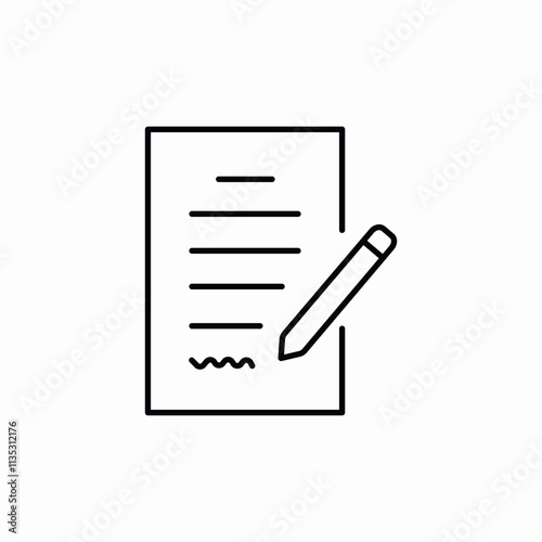 contract signature icon sign vector