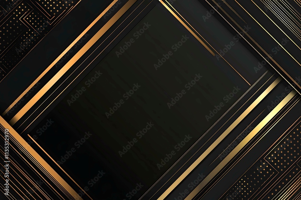 Abstract dark geometric background featuring glowing golden lines and sparkles, creating a modern, futuristic, and elegant design. Abstract dark geometric background featuring glowing golden lines and sparkles, creating a modern, futuristic, and elegant design.