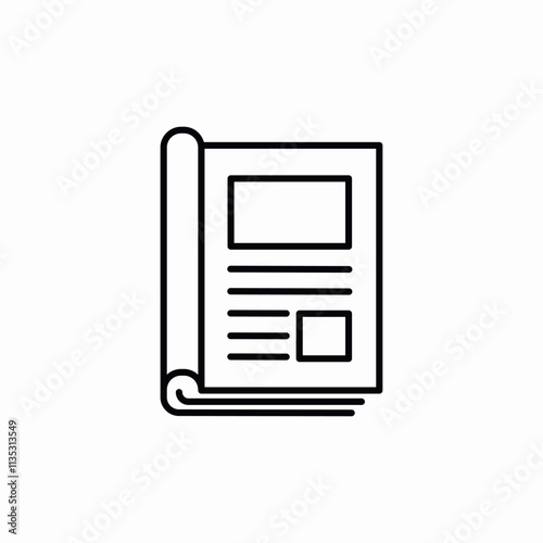 magazine page icon sign vector