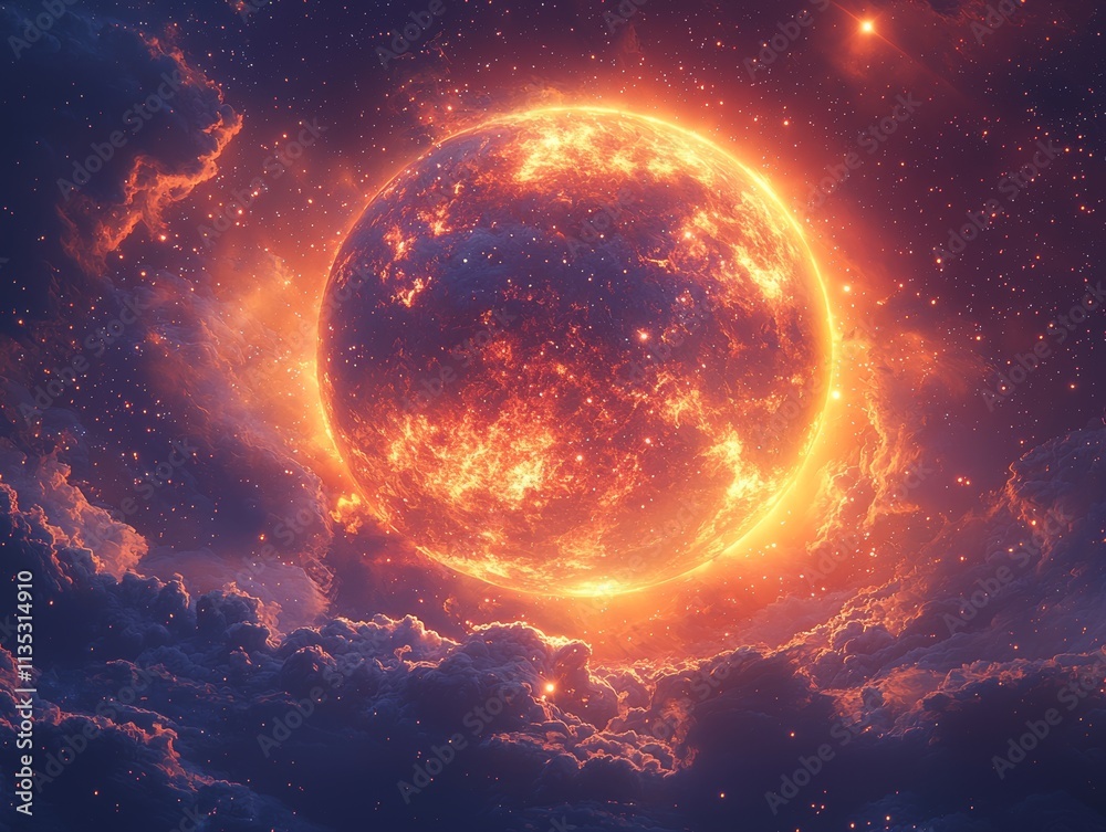 Fototapeta premium The brilliance of galaxies and the universe. The celestial sky filled with galaxies in space. The splendor of planets and stars, highlighting the beauty of space exploration.