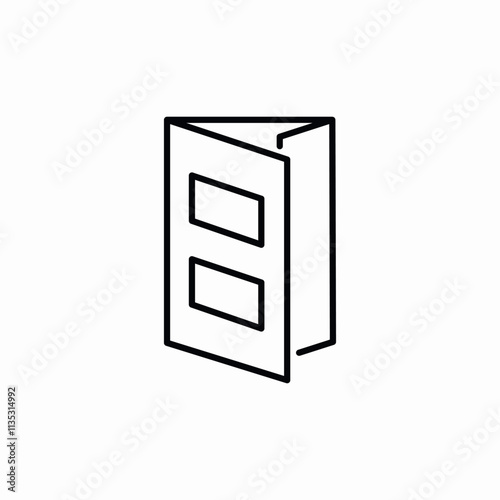 three fold leaflet icon sign vector