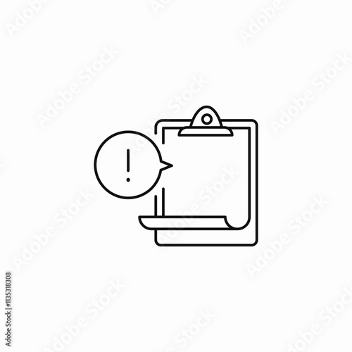 clipboard exclamation mark icon sign vector
