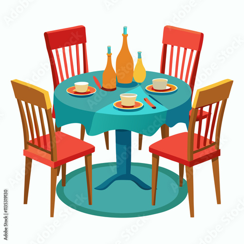 Dining Set White background