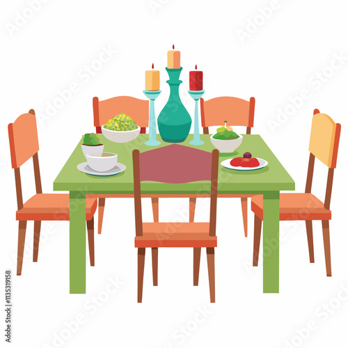 Dining Set White background