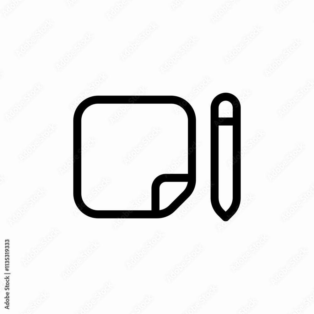 notepad and pen icon sign vector notepad and pen icon sign vector