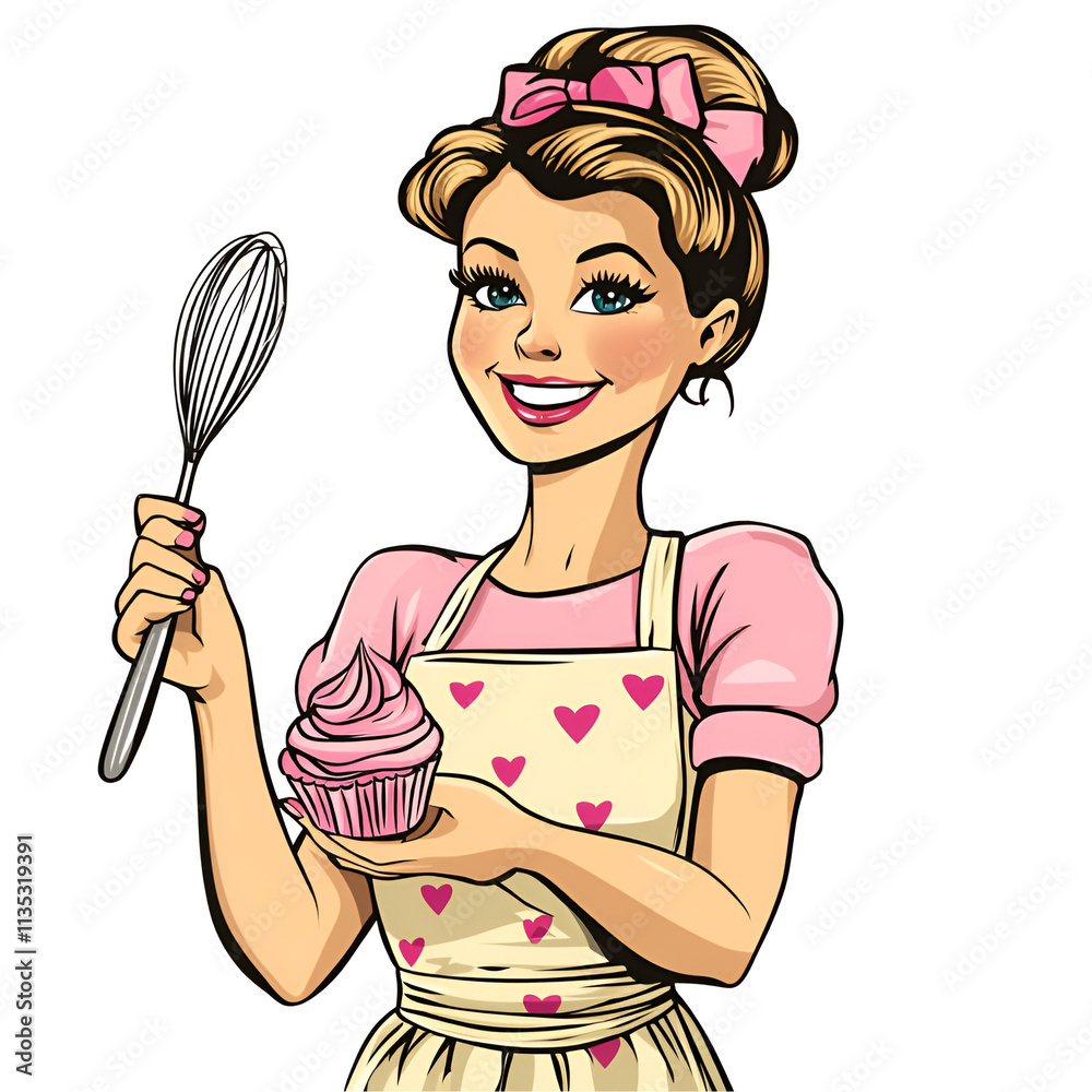 Retro Valentine Baking Clipart Vector Illustration Retro Valentine Baking Clipart Vector Illustration
