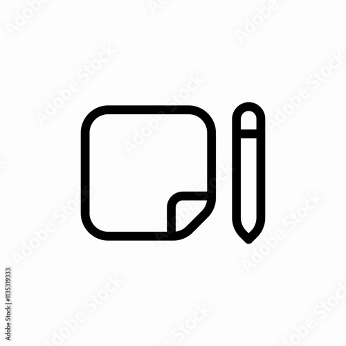 notepad and pen icon sign vector