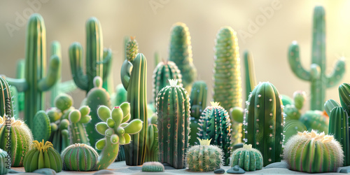 Arrangement of Cacti and Succulents in Sand