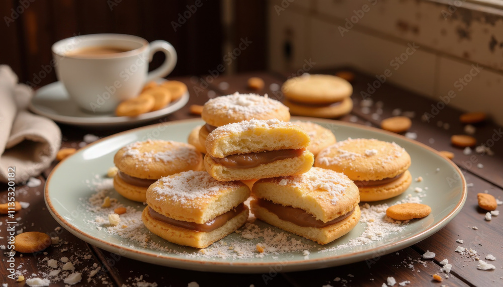 Homemade Alfajores with Dulce de Leche Filling