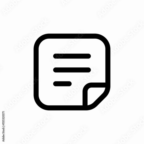 sticky note text icon sign vector